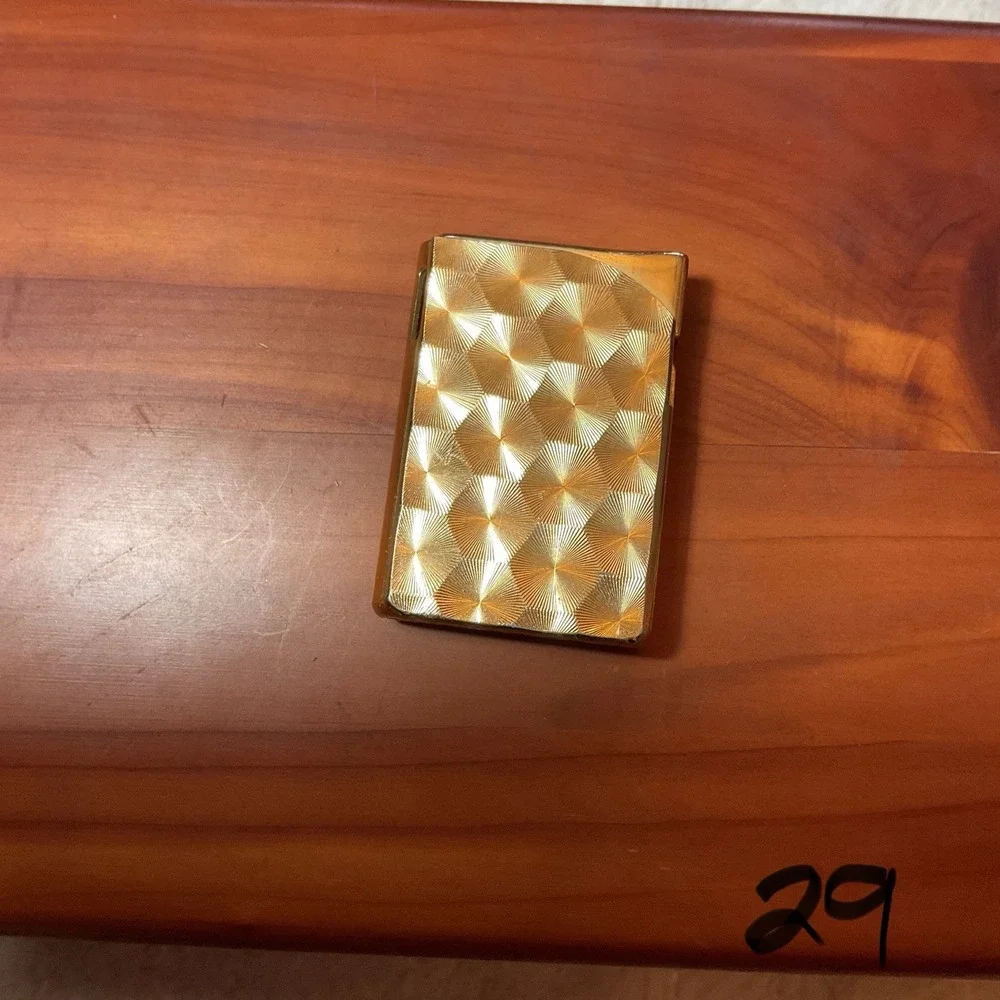 VTG Win Alfie Gold P-800 Swirl Engraved Butane Lighter Box Japan Looks New
